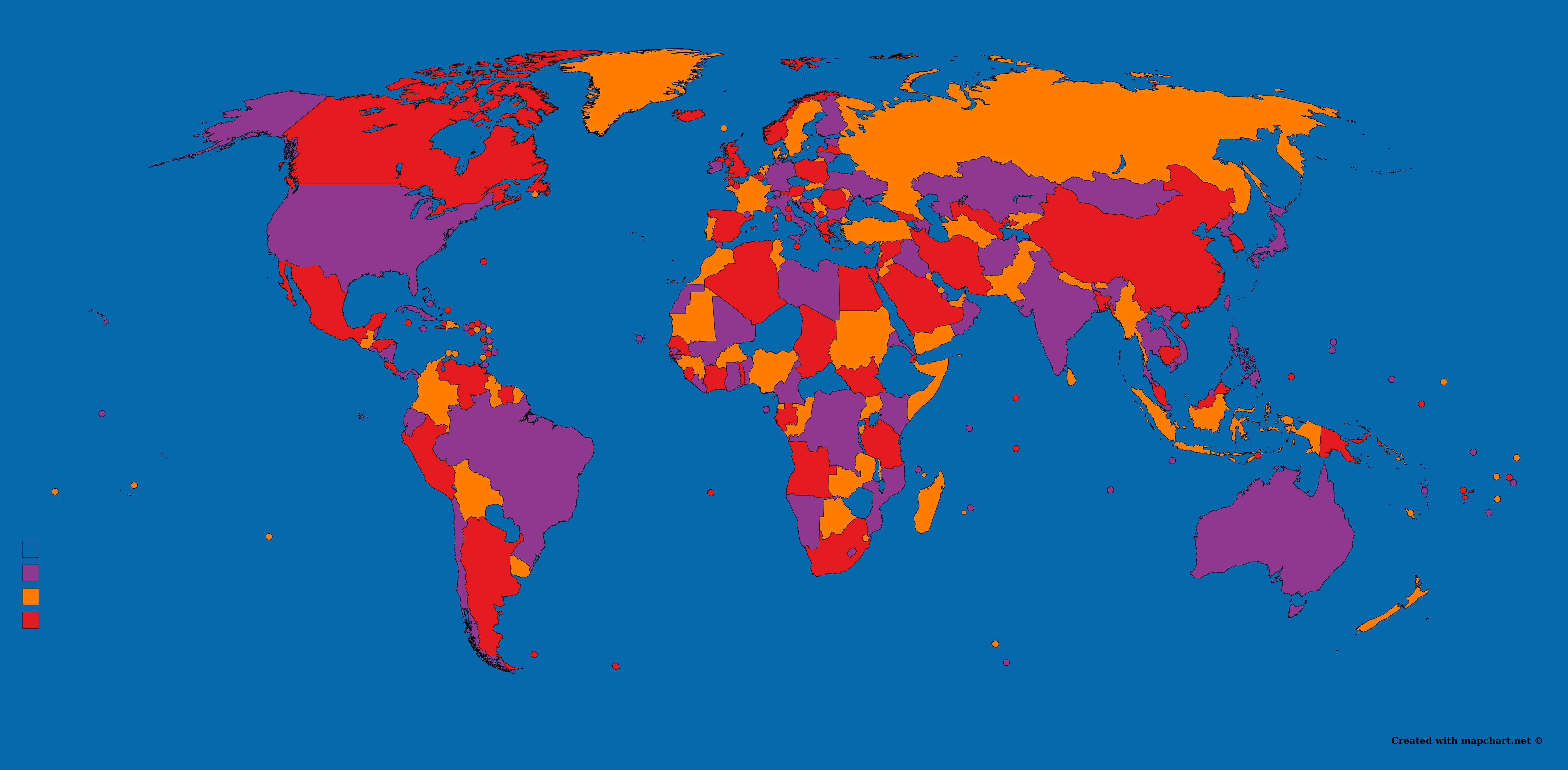 The Four Color Theorem on a Wolrd Map